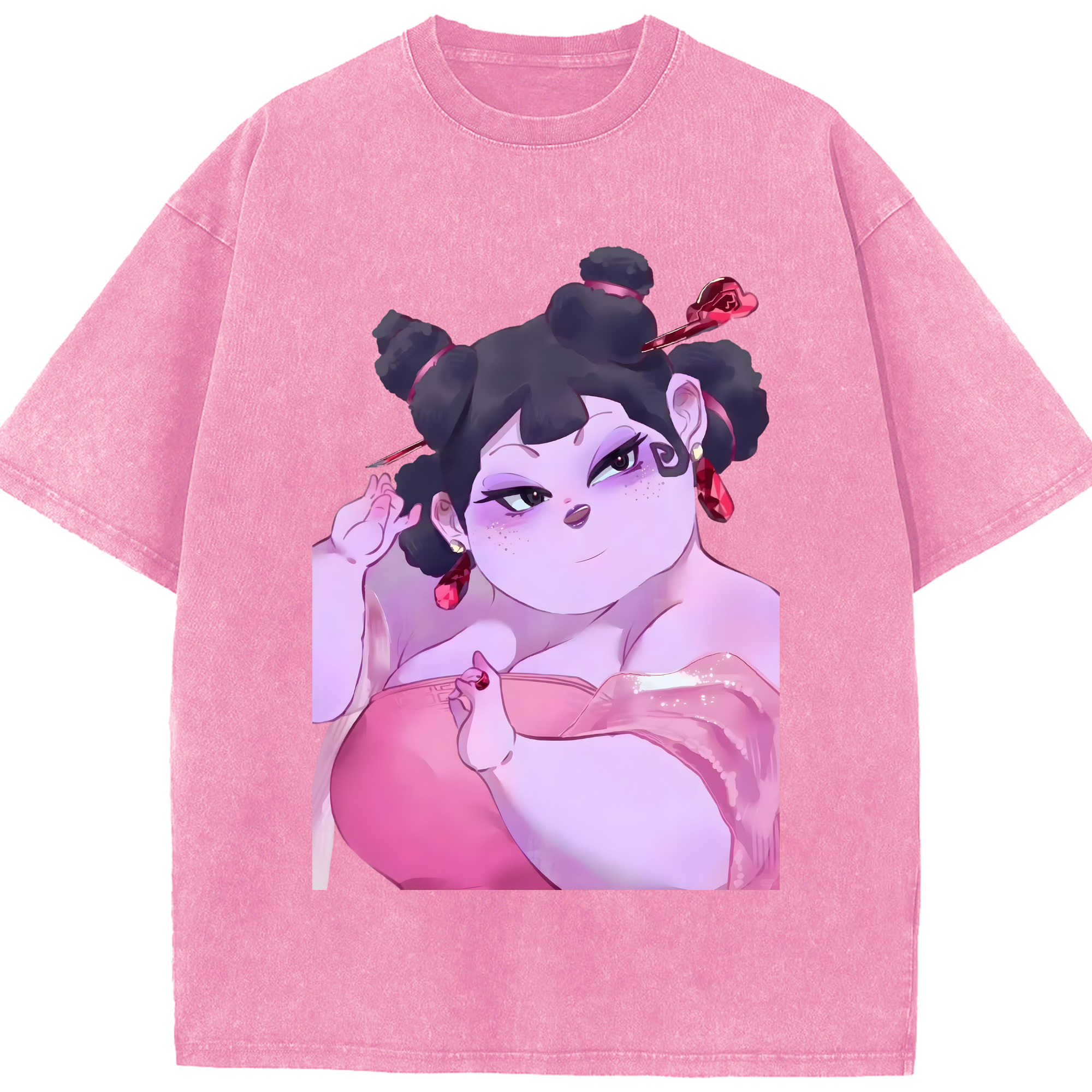 （画像用） Ne Zha 2 ナタ 魔童の大暴れ 綿100% ヴィンテージ風 半袖Tシャツ（フロントプリント）
